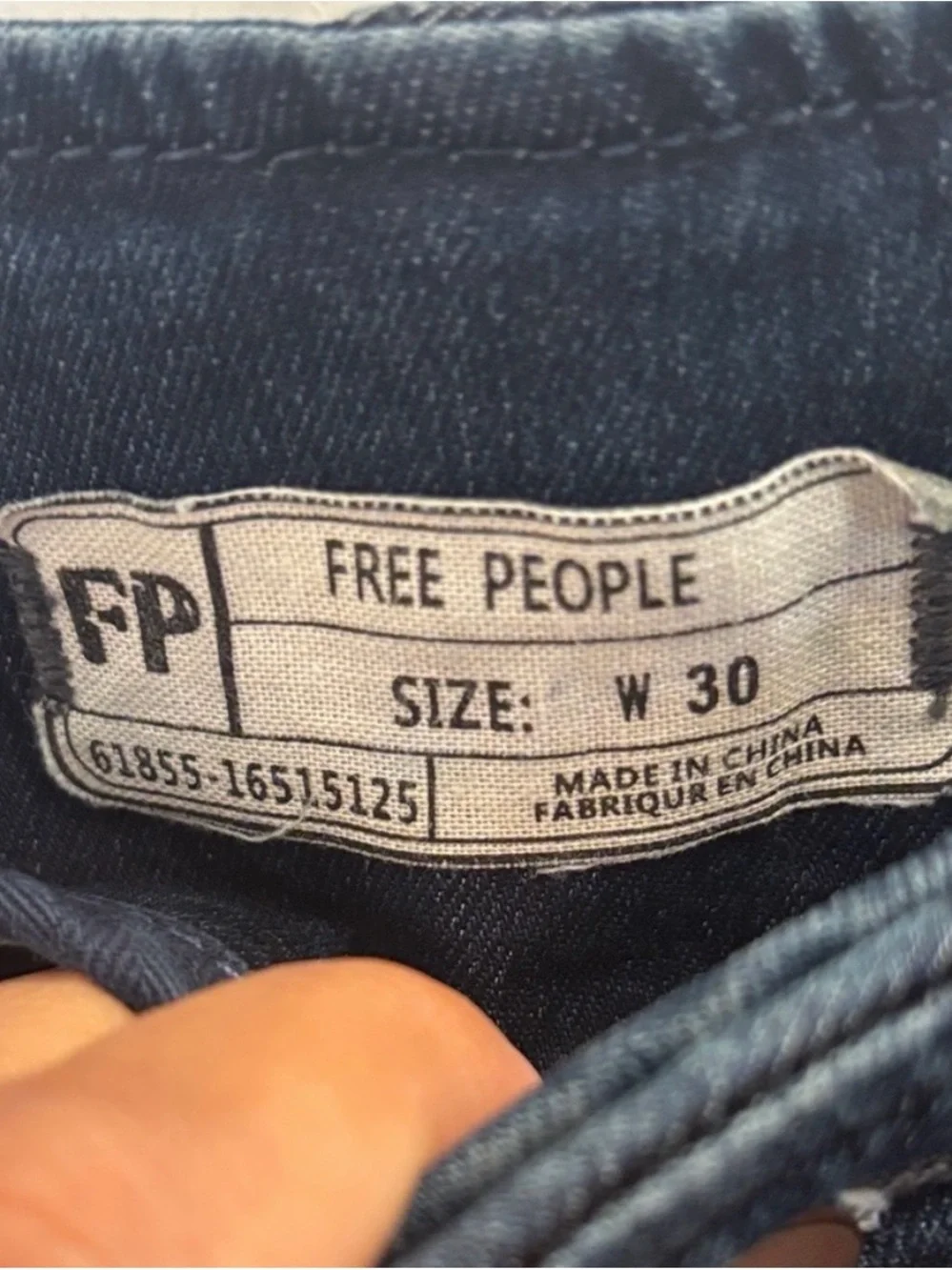 Free People Dark Wash Flare Jeans Bell Bottom High Rise Stretch Denim Size 30